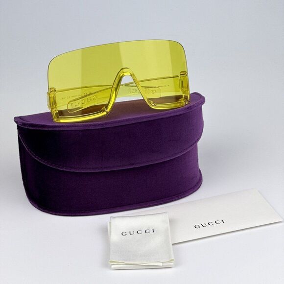 NEW Gucci GG1631S 009 Yellow Shield Unisex Sunglasses GG 1631S